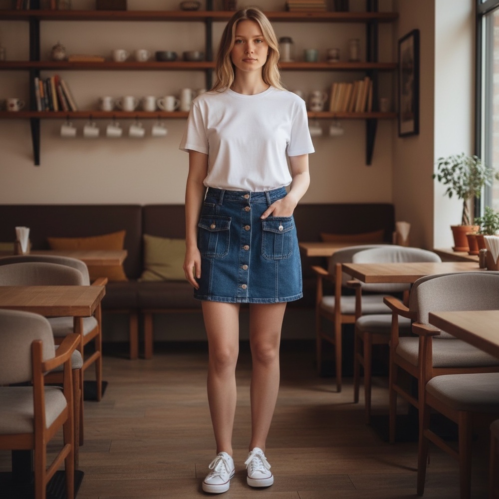 Monkey Ride Jean Skirt, Sz Med, Sustainable fabric , NWT